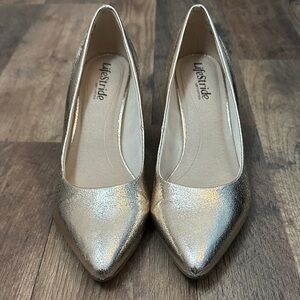 LifeStride Gold Pumps 7.5W Pointed Toe Heels